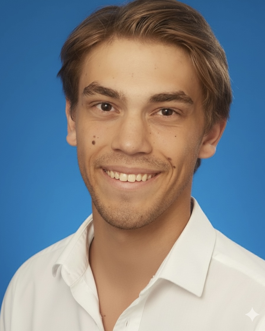 Mees lacht terwijl hij vragen van bewoners beantwoordt